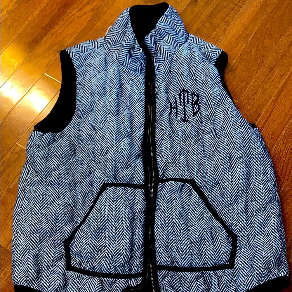 Marley Lilly, Monogrammed Herringbone Pattern Vest
